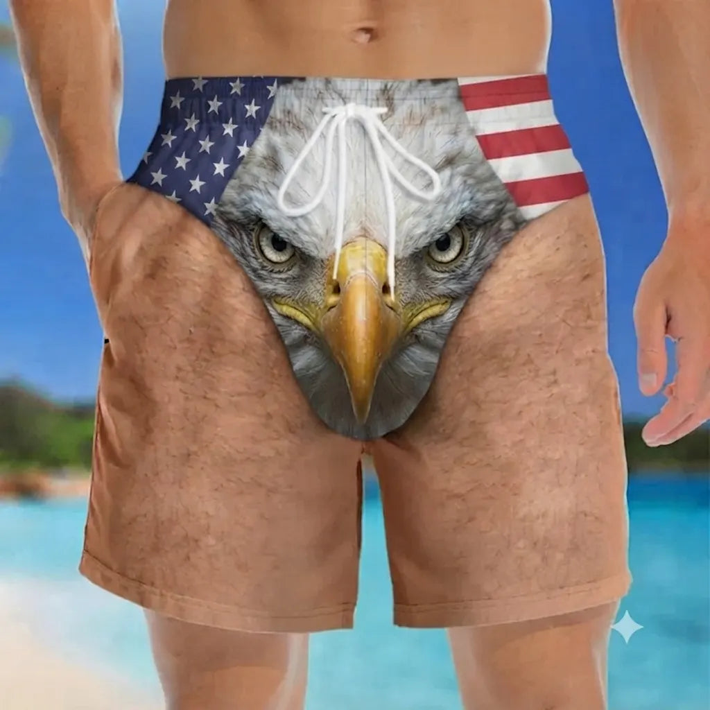 Funny Men Swim Trunks Novelty Optical Illusion Swim Shorts Funny Novelty Party Board Shorts Gift for Husband Boyfriend