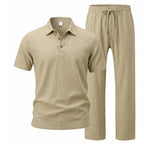 Men Linen Two Piece Set