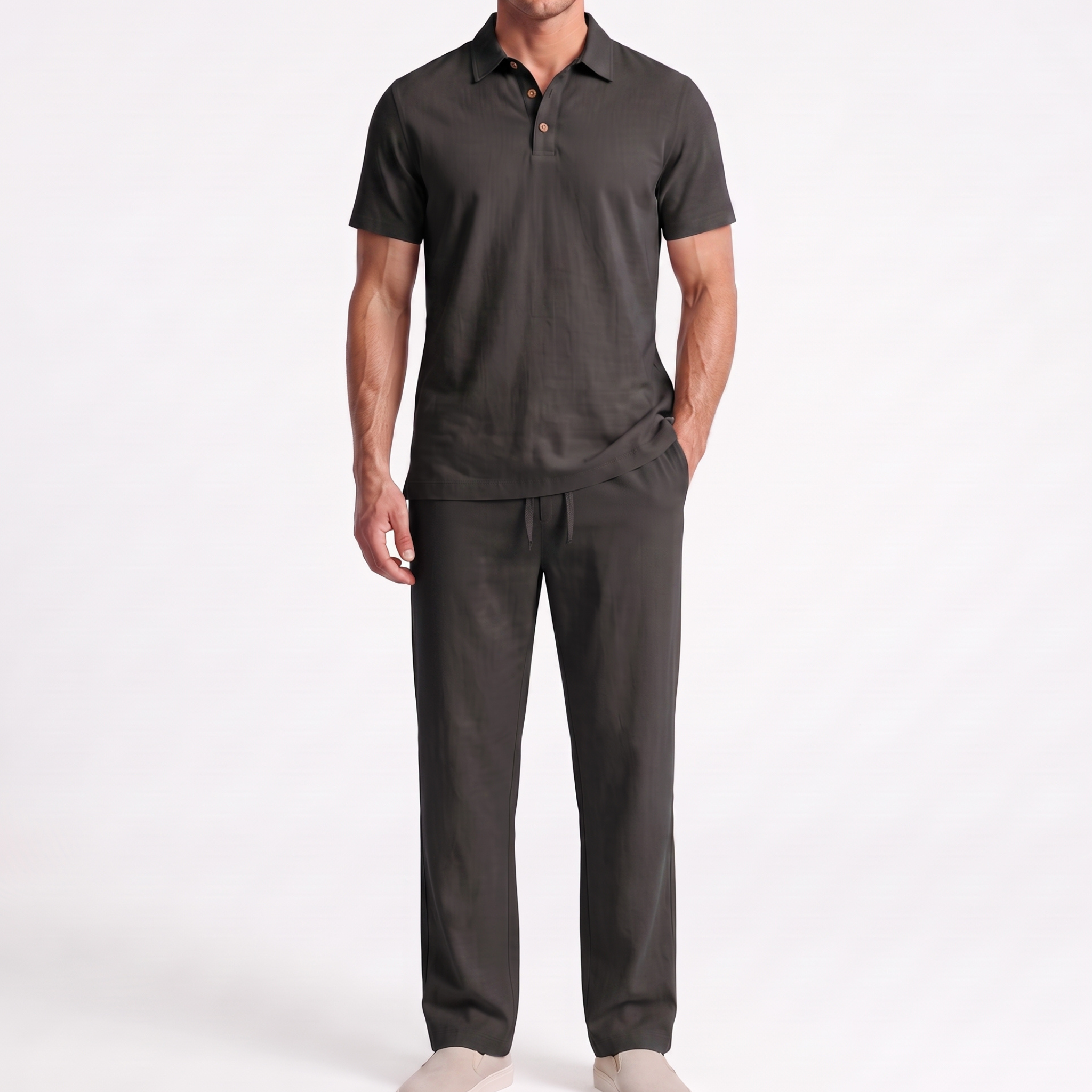 Men Linen Two Piece Set