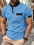 Casual Simple Basic Mass-market Button-down Polo Shirt with Collar