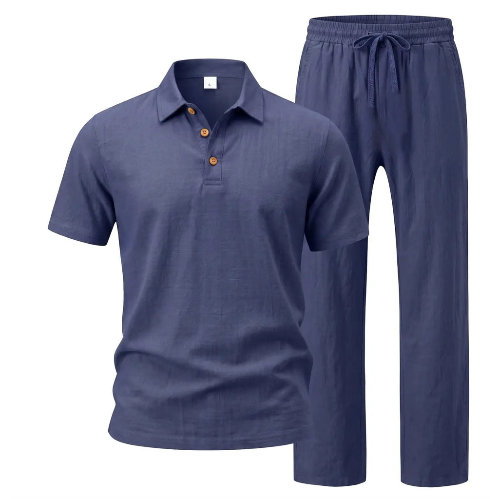 Men Linen Two Piece Set