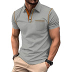 Men's Short-sleeved Color-blocked Polo Shirt